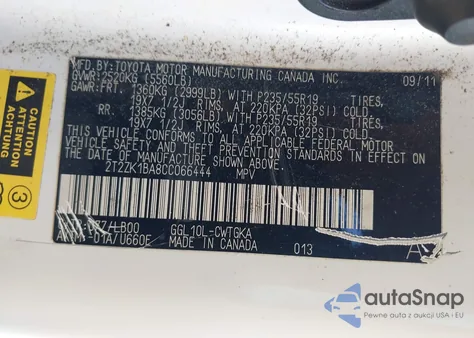 2012 Lexus Rx 350 из США, поврежденный, VIN 2T2ZK1BA8CC066444